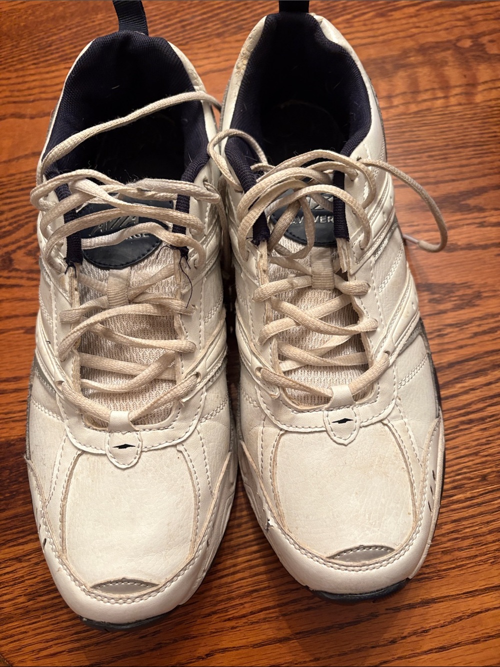 Avia Men's Athletic Lace-Up Sneakers in Off-White with Navy Lining